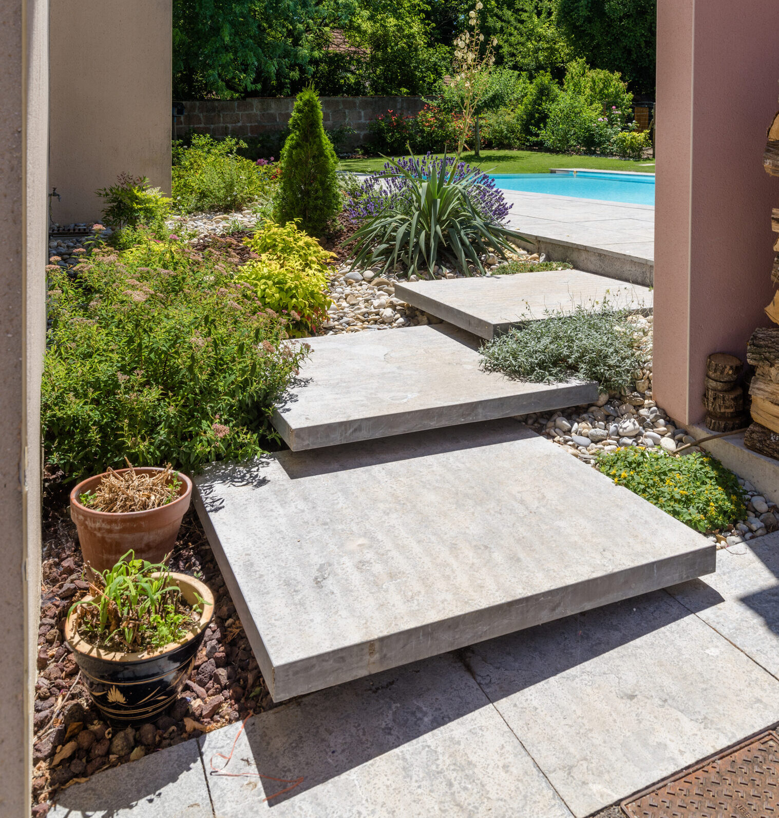 Création de terrasse et maçonnerie paysagère | Perret Paysage
